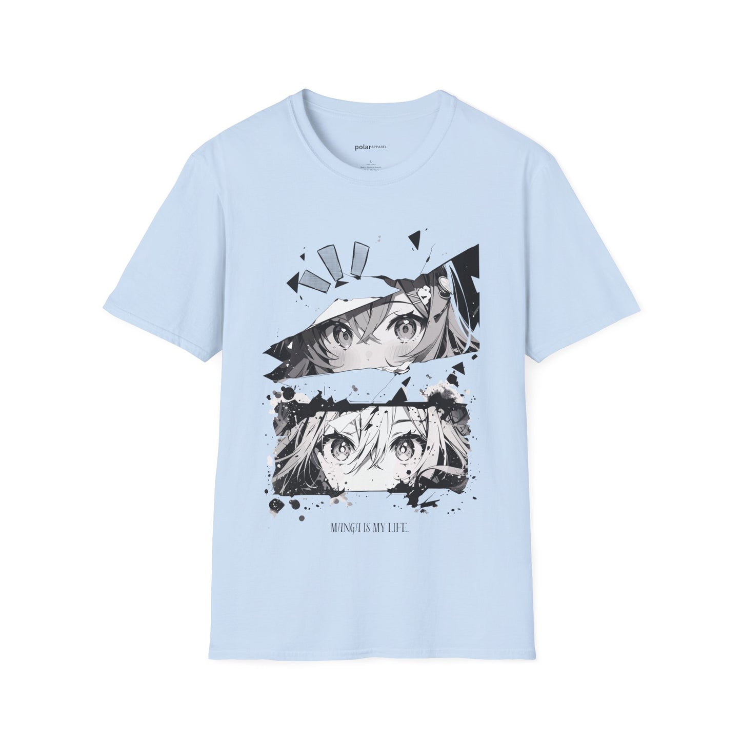 Grayscale manga T-shirt