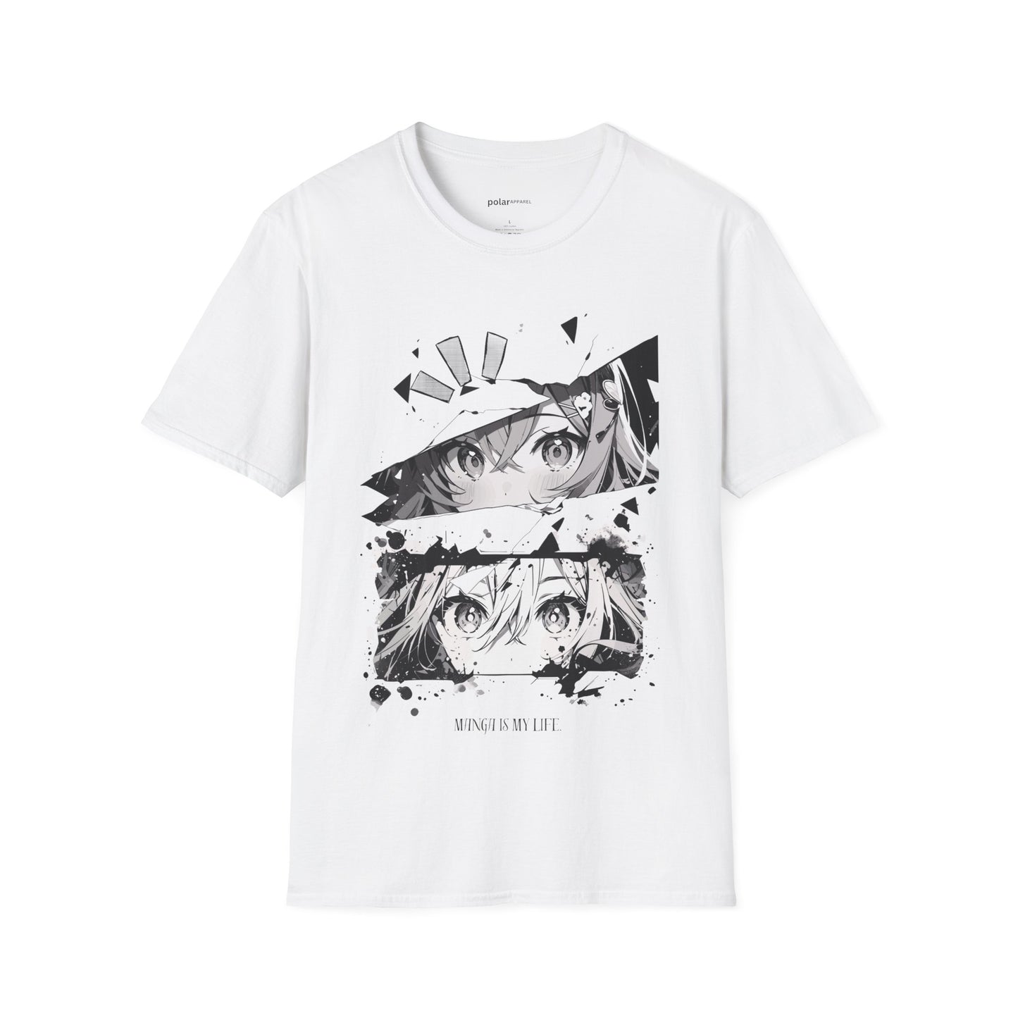 Grayscale manga T-shirt